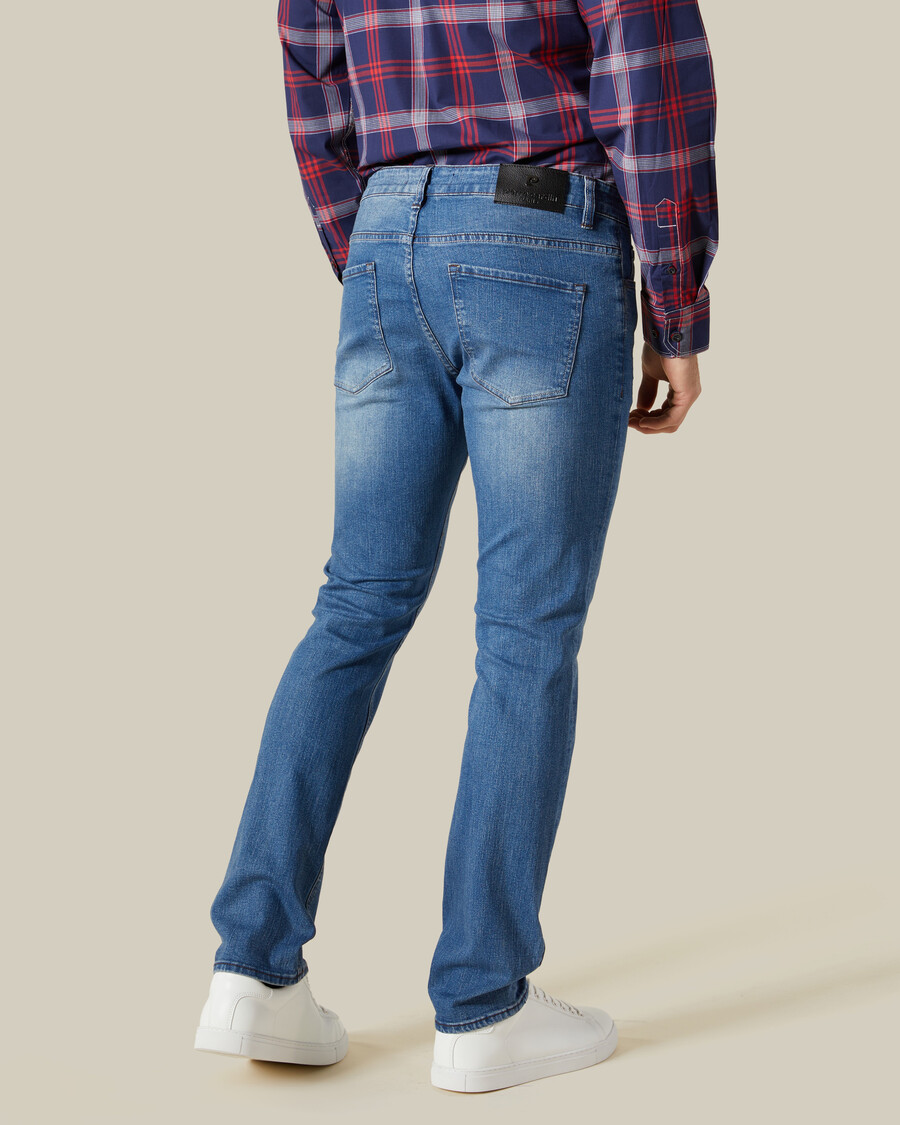 mid blue slim fit jeans