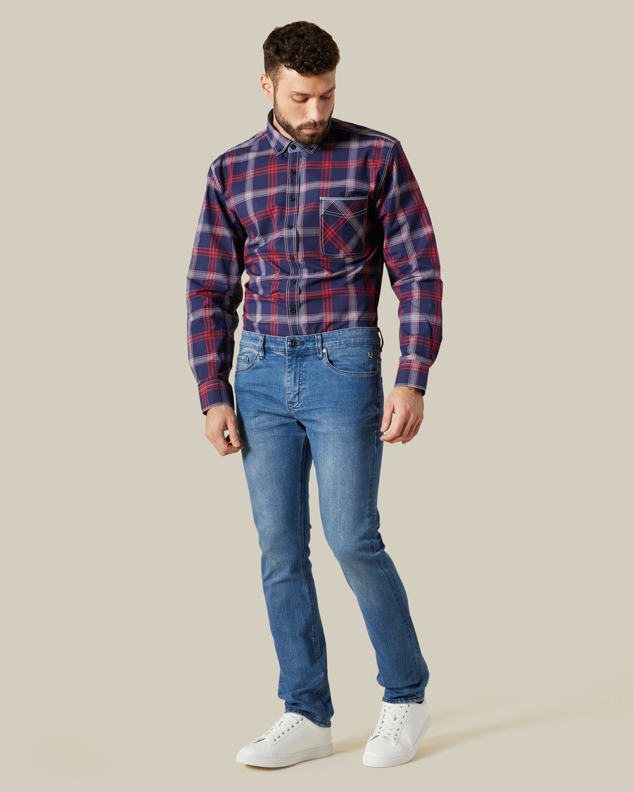 mid blue slim fit jeans