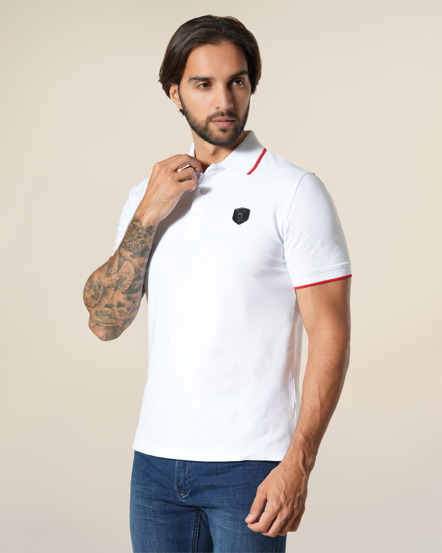 polo shirt with logo patch
