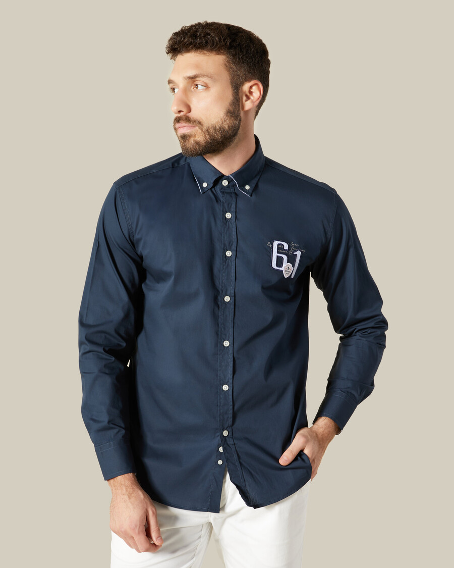 patched chest shirt