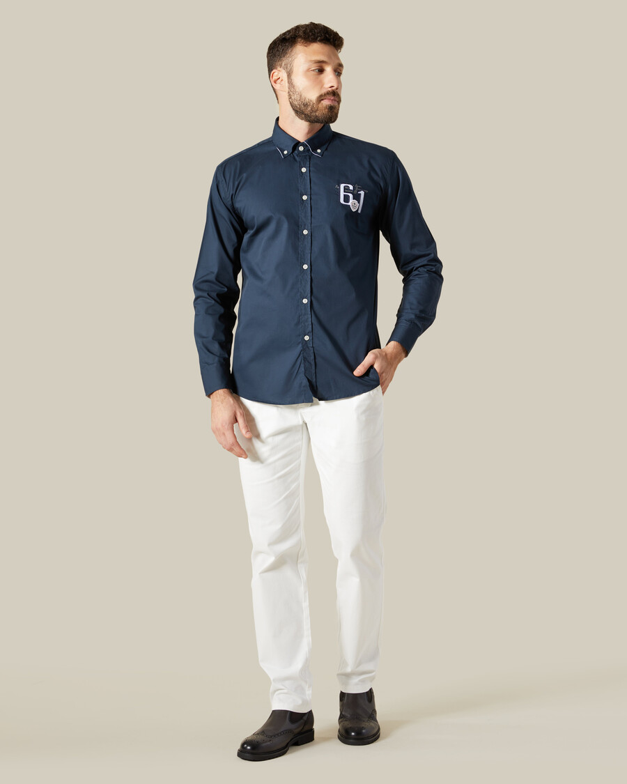 patched chest shirt