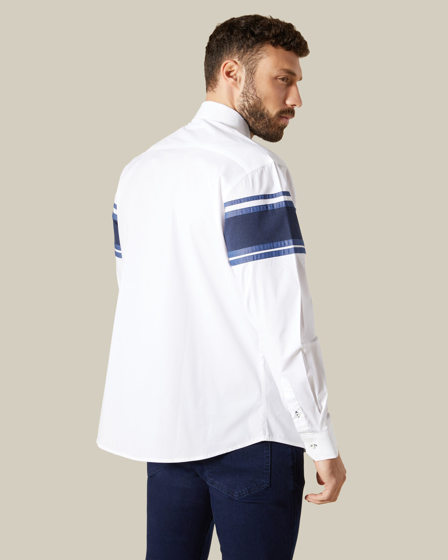 denim paneled shirt