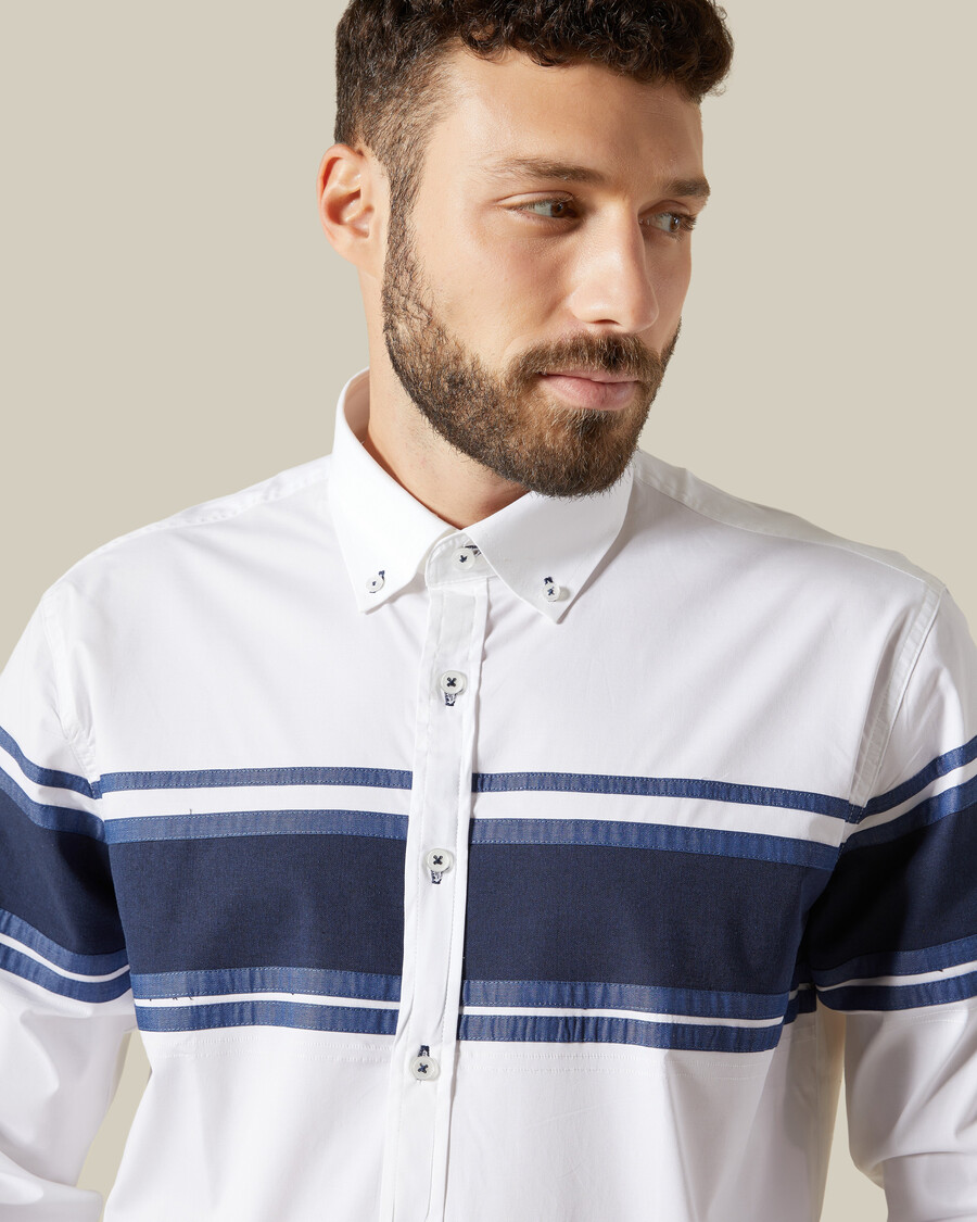 denim paneled shirt