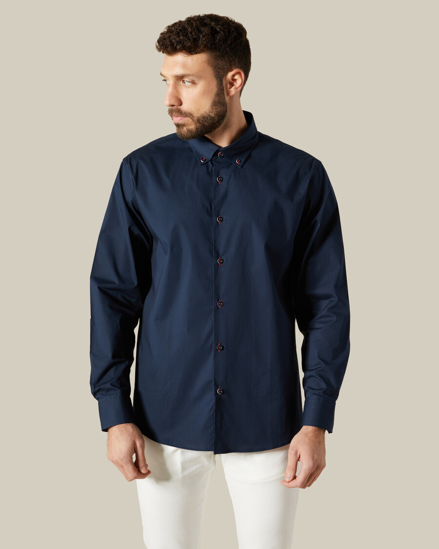 contrast thread detailed shirt