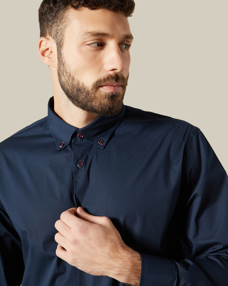 contrast thread detailed shirt