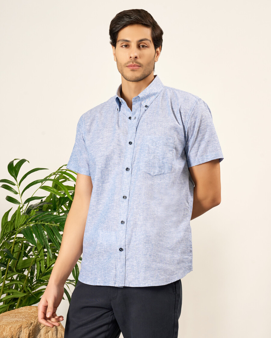 standard fit cotton linen shirt
