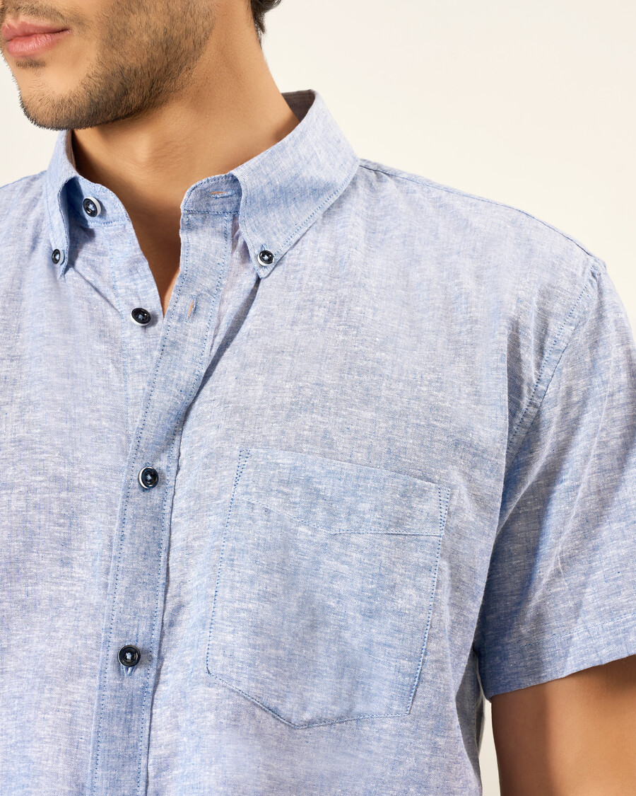 standard fit cotton linen shirt