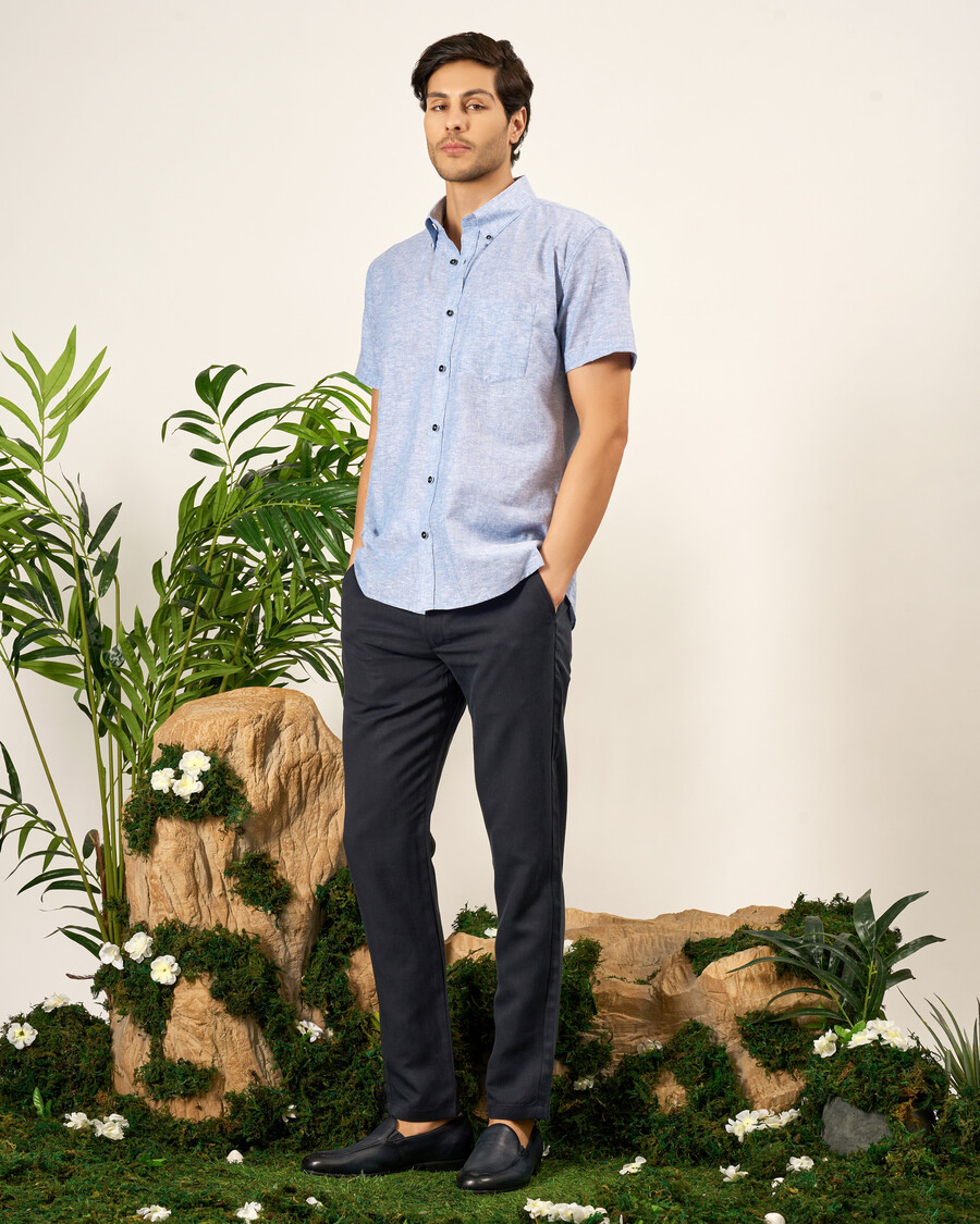 standard fit cotton linen shirt