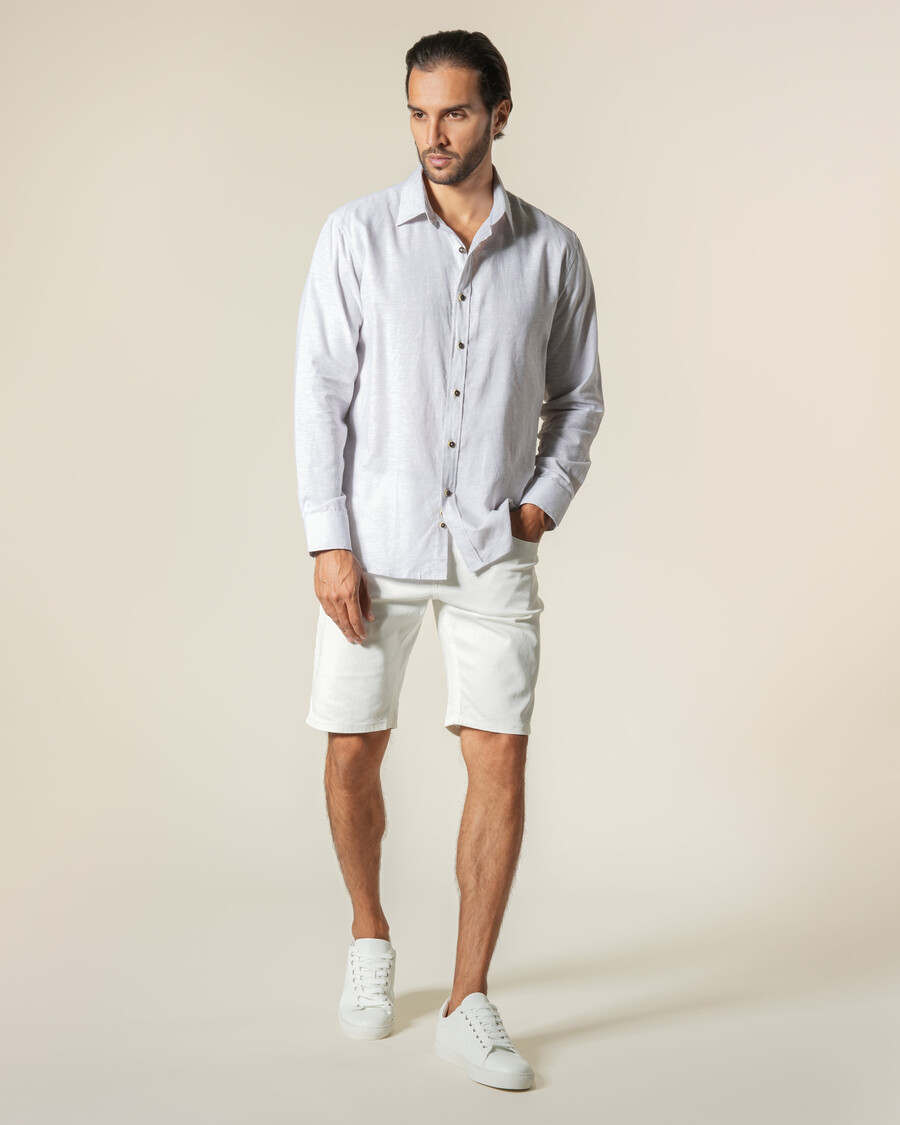 metal patch denim bermuda shorts