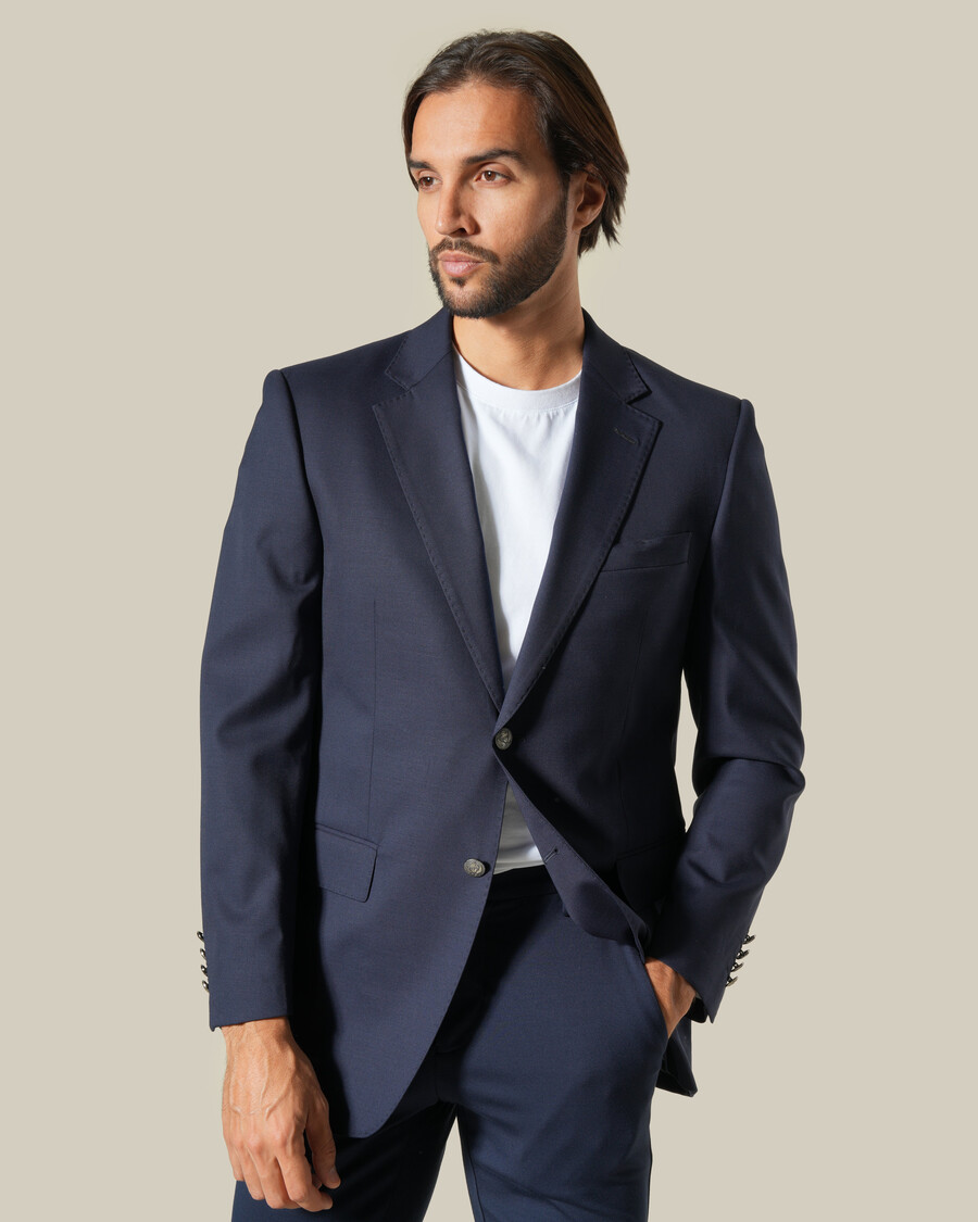 regular fit single breasted suit jacket