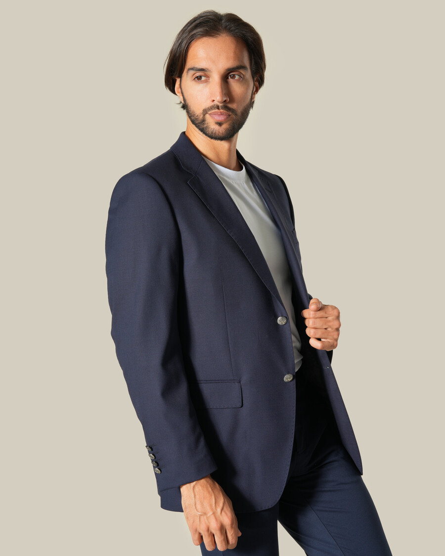 regular fit single breasted suit jacket