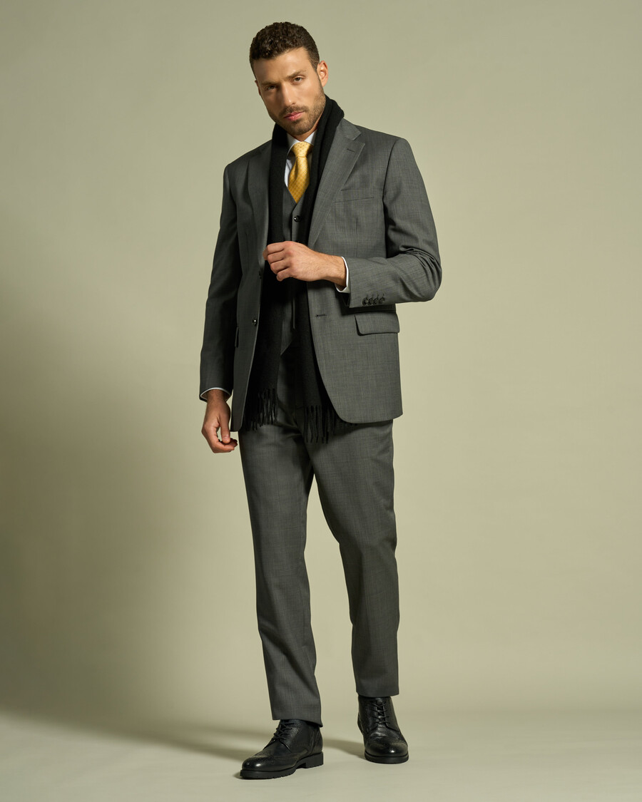 subtle brushed suit