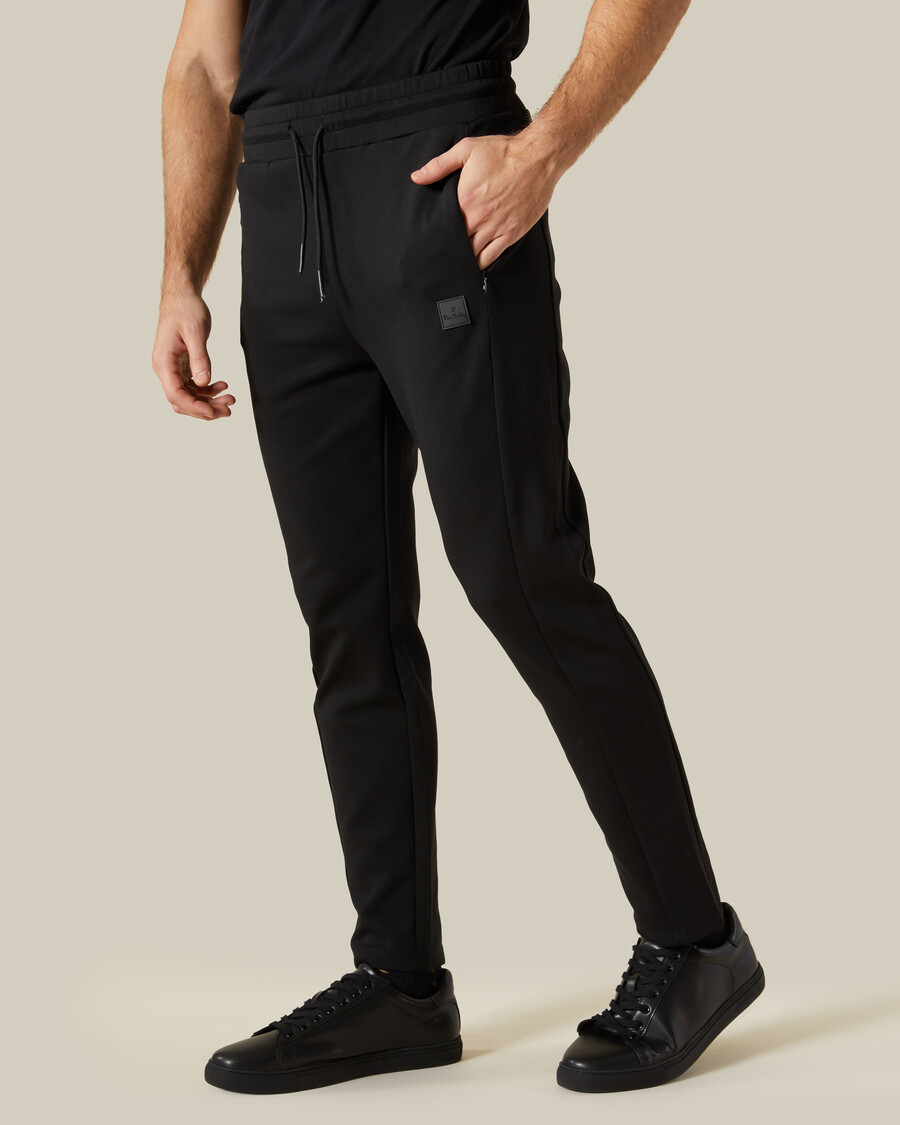 rubber patched chest track pants