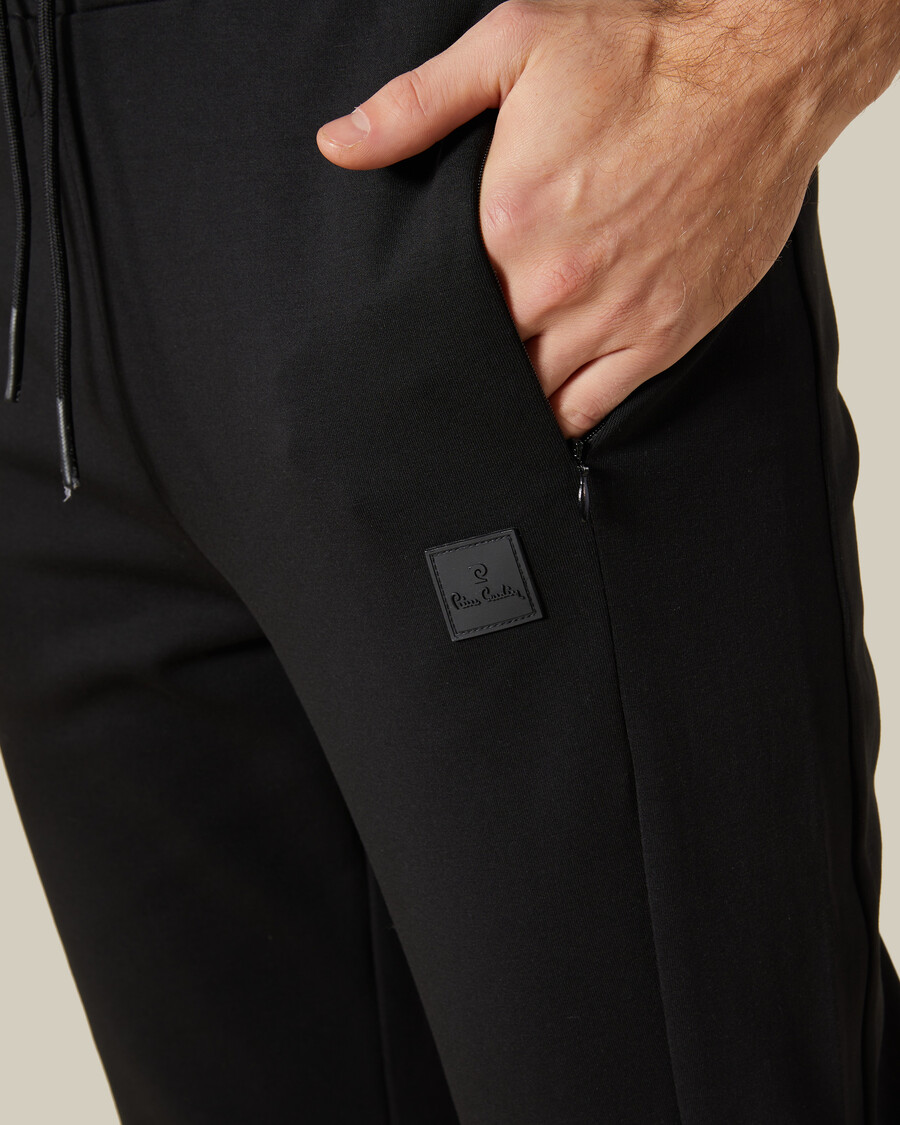 rubber patched chest track pants