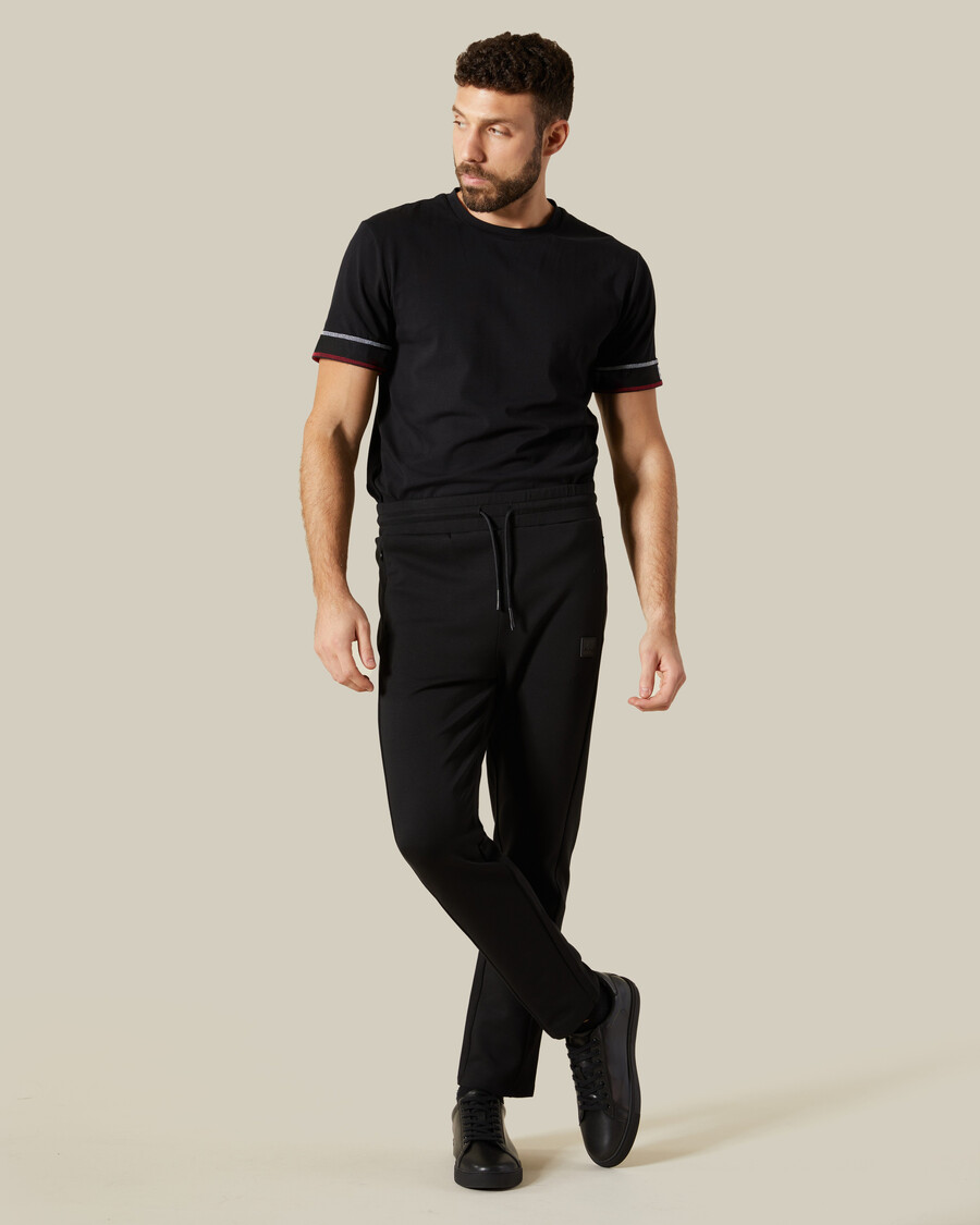 rubber patched chest track pants