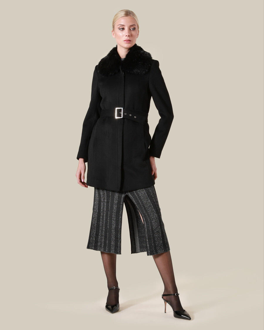 fur collar short coat