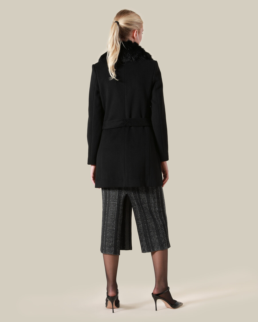 fur collar short coat