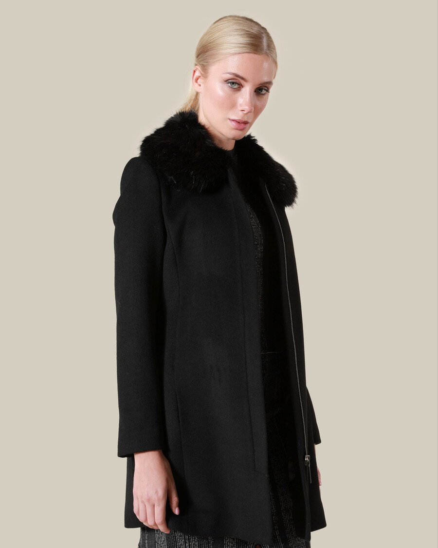 fur collar short coat