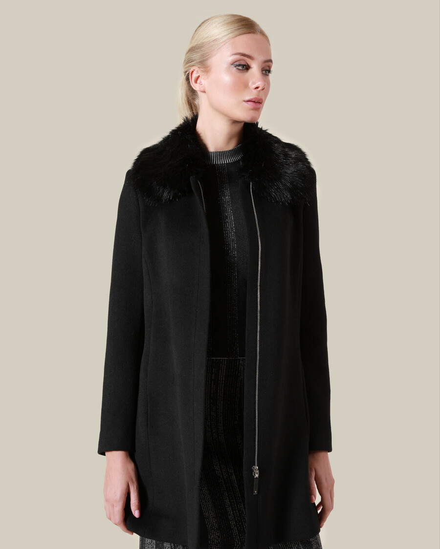 fur collar short coat