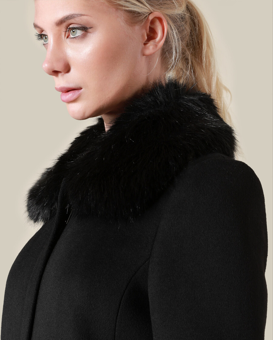fur collar short coat