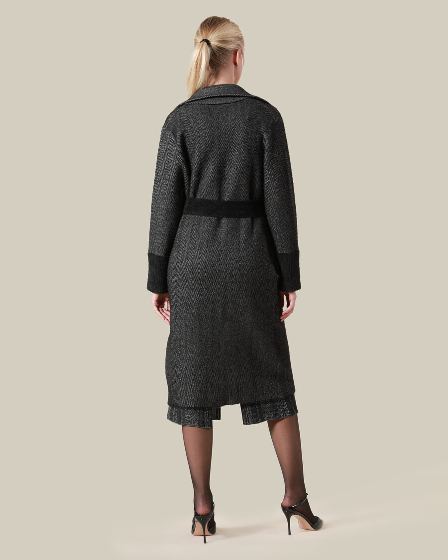 herringbone wrap coat