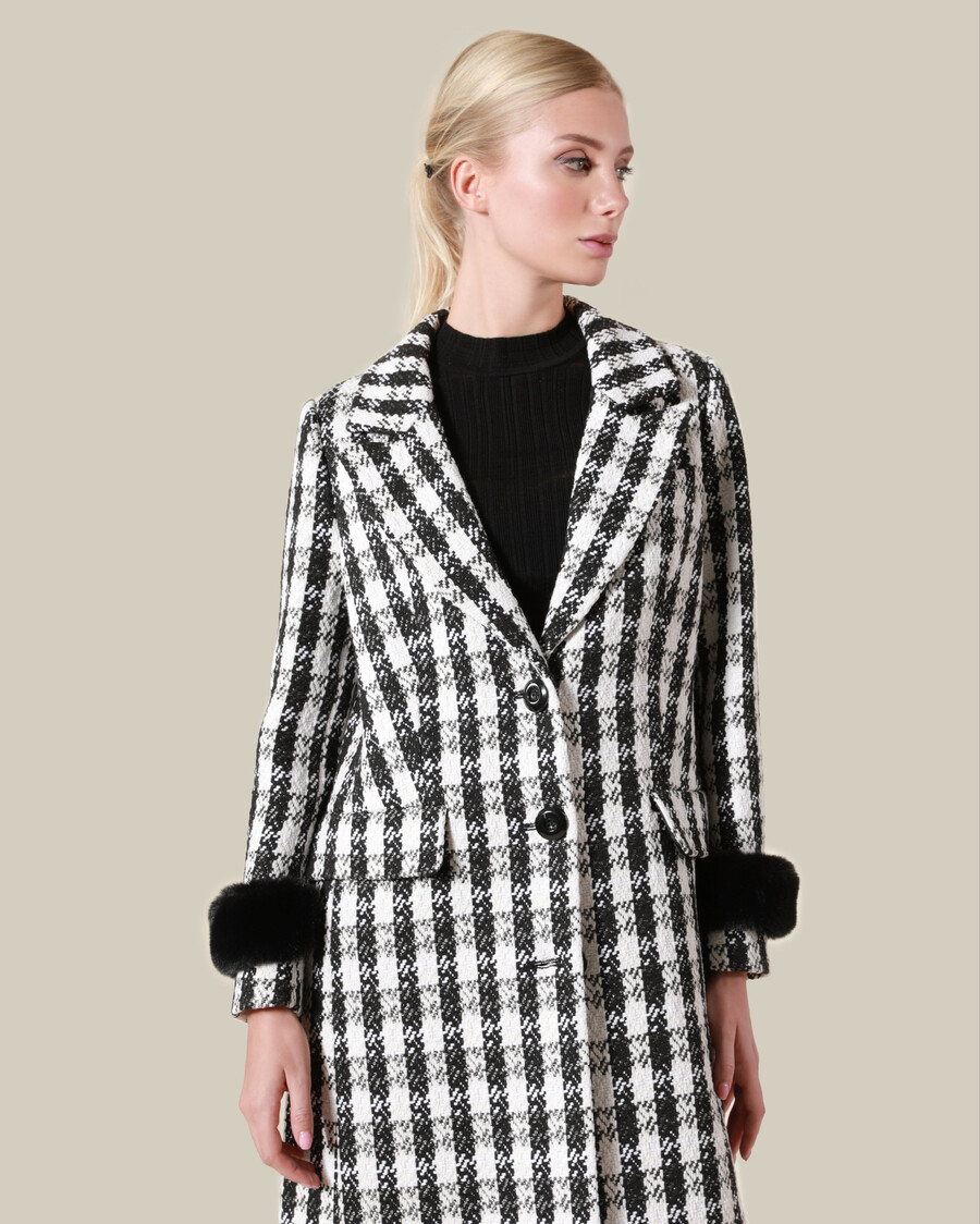 houndstooth double breasted coat