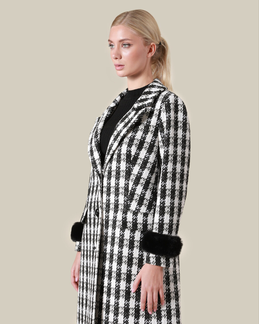 houndstooth double breasted coat