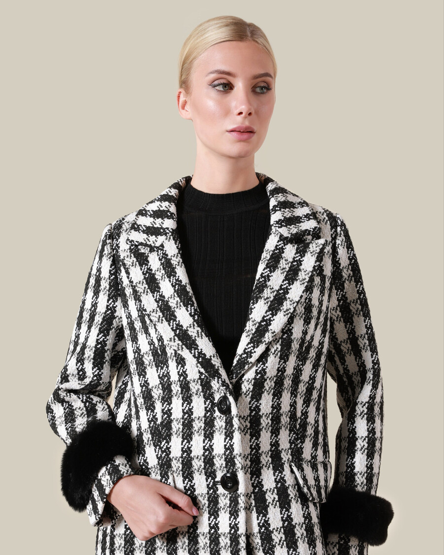 houndstooth double breasted coat
