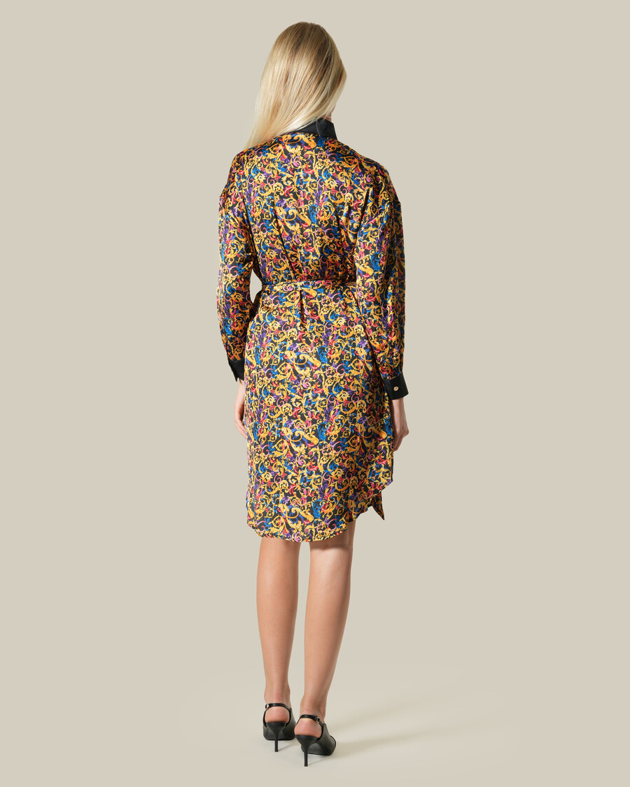 multicolor baroque printed shirt dress