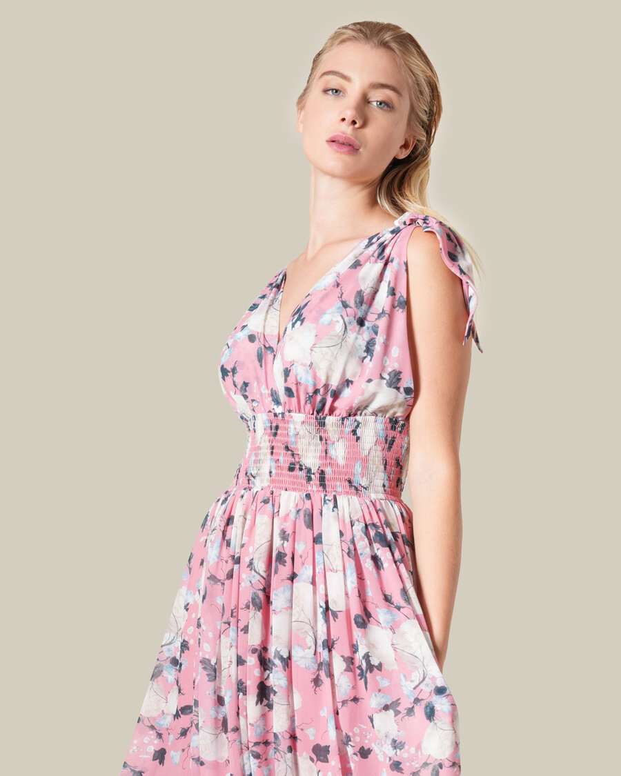 v-neck maxi dress in floral print