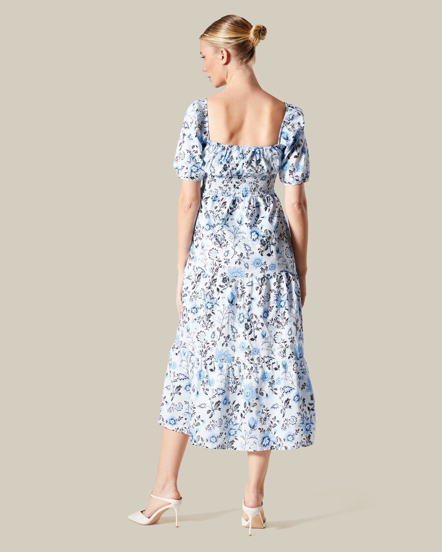 floral tiered midi dress