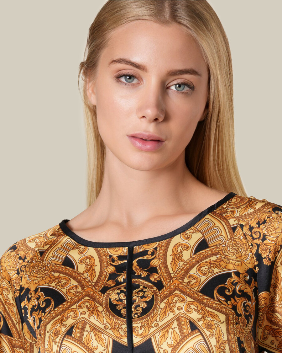 high low hem baroque dress