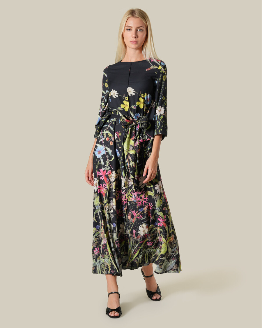 botanical printed maxi dress