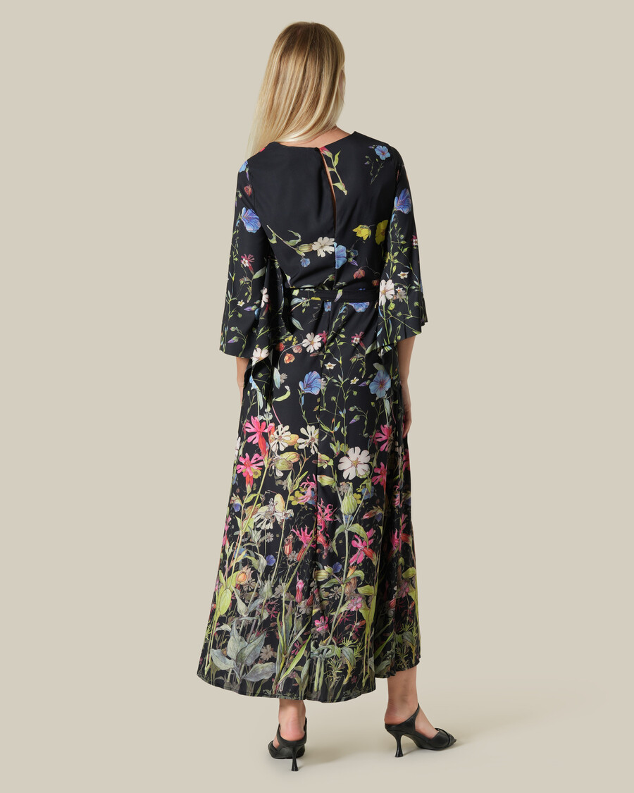 botanical printed maxi dress