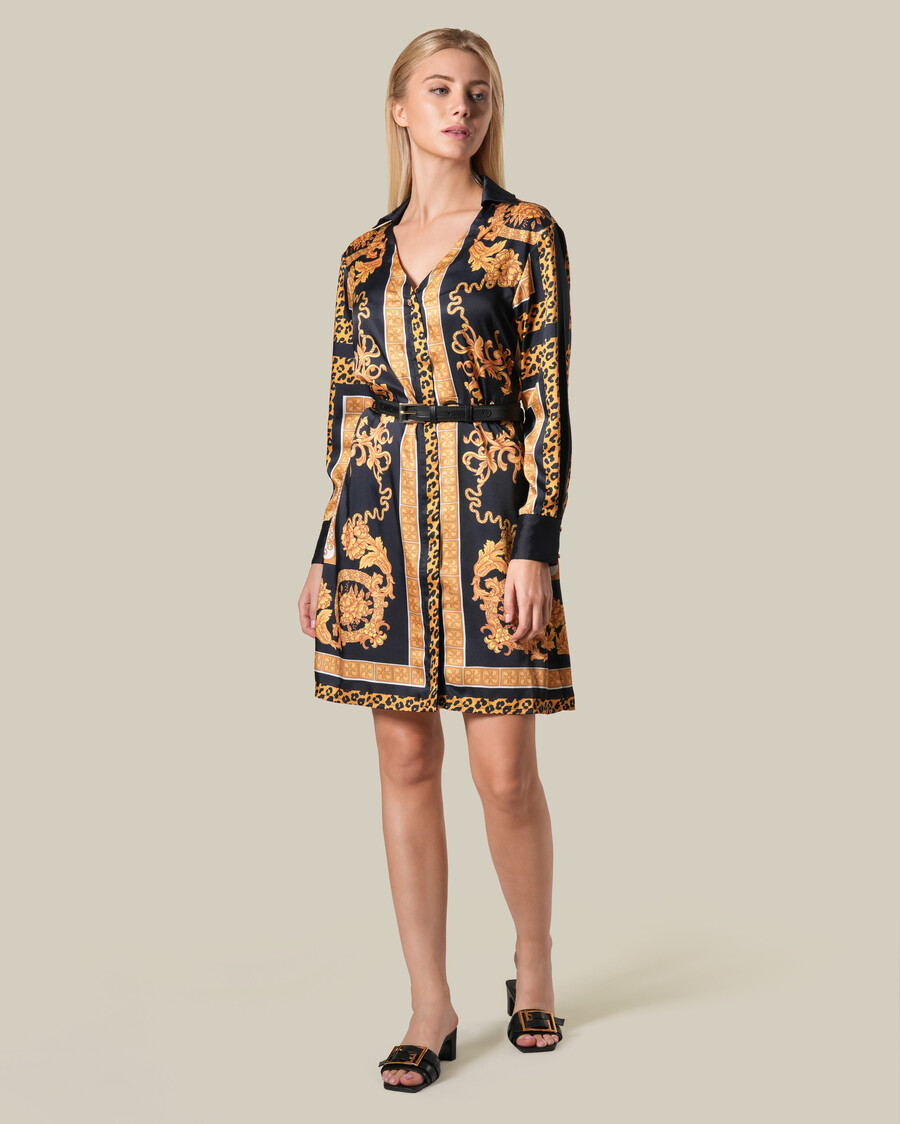 leopard baroque print mini dress