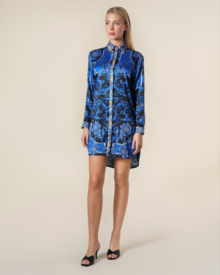 floral baroque shirt dress