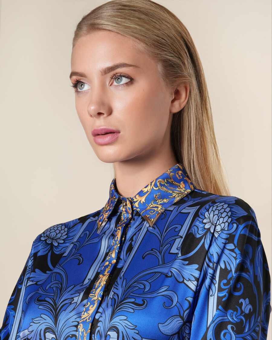 floral baroque shirt dress