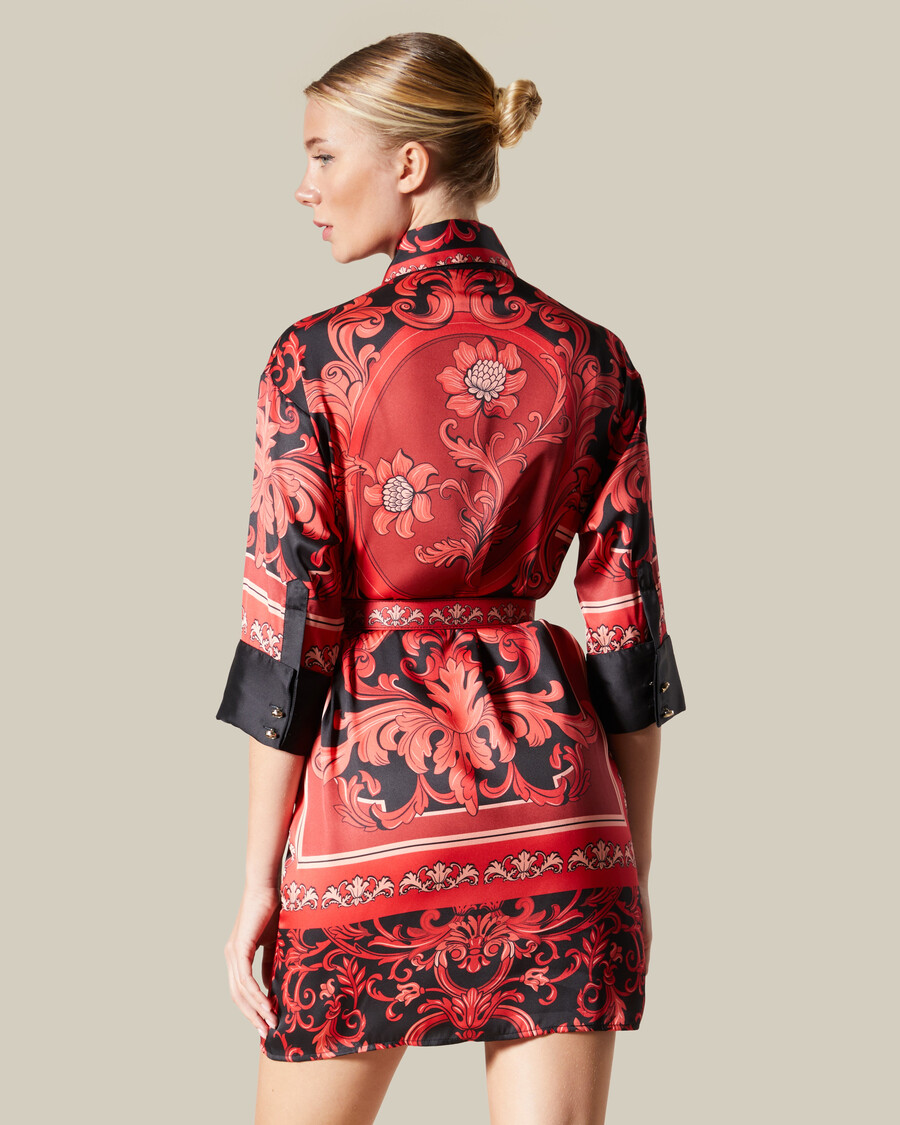 damask belted dress