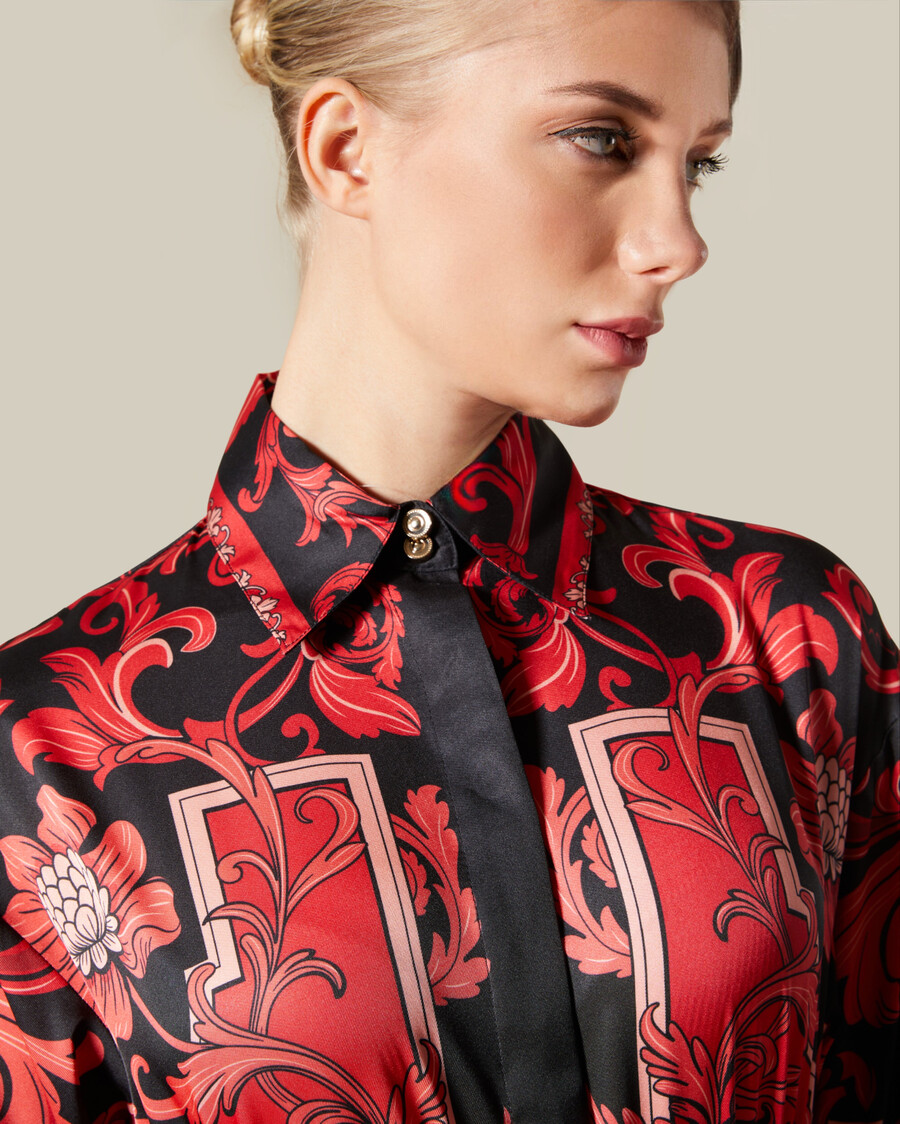damask belted dress
