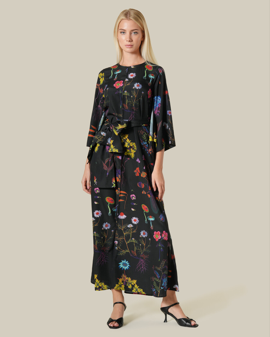 multicolor floral print maxi dress