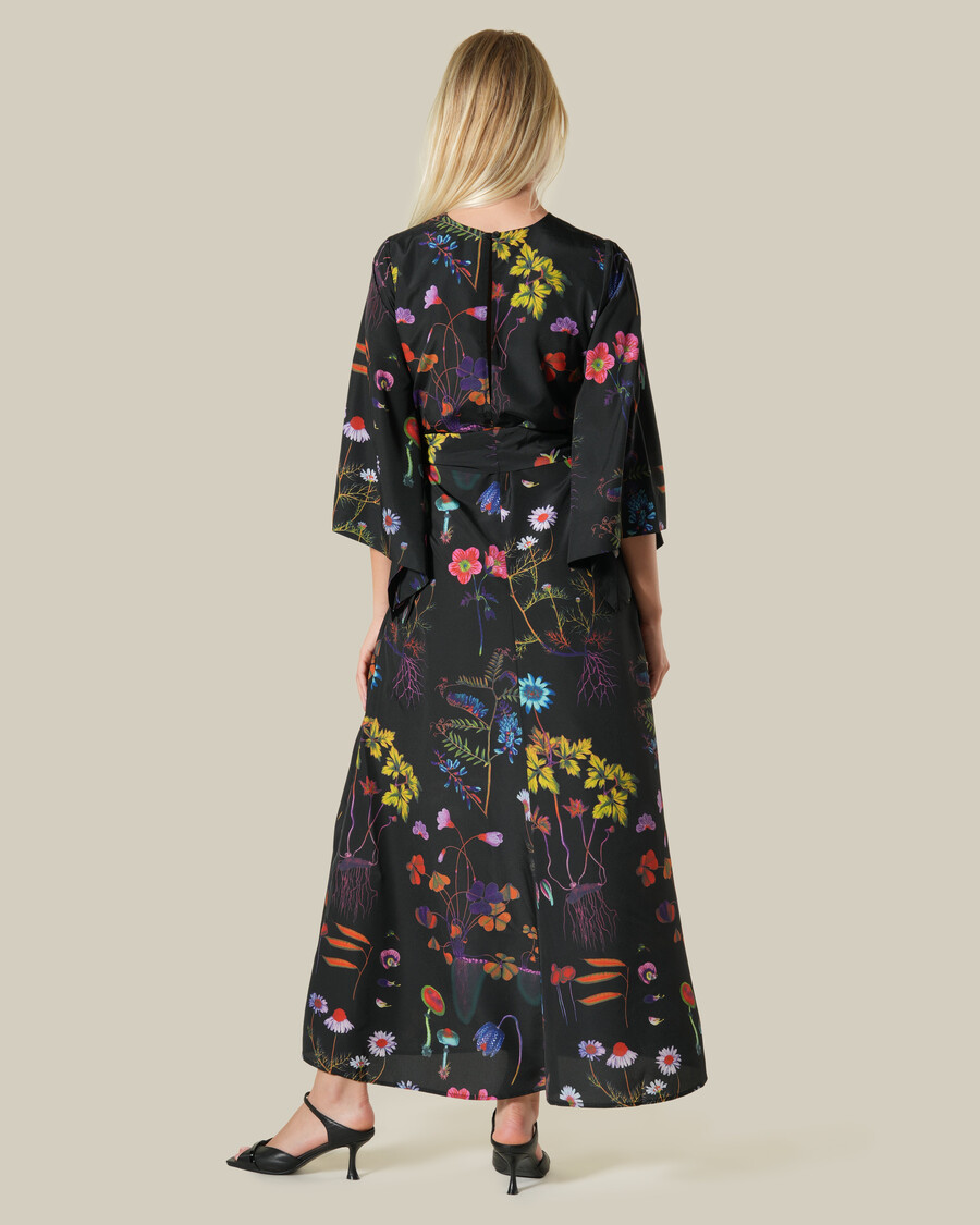 multicolor floral print maxi dress