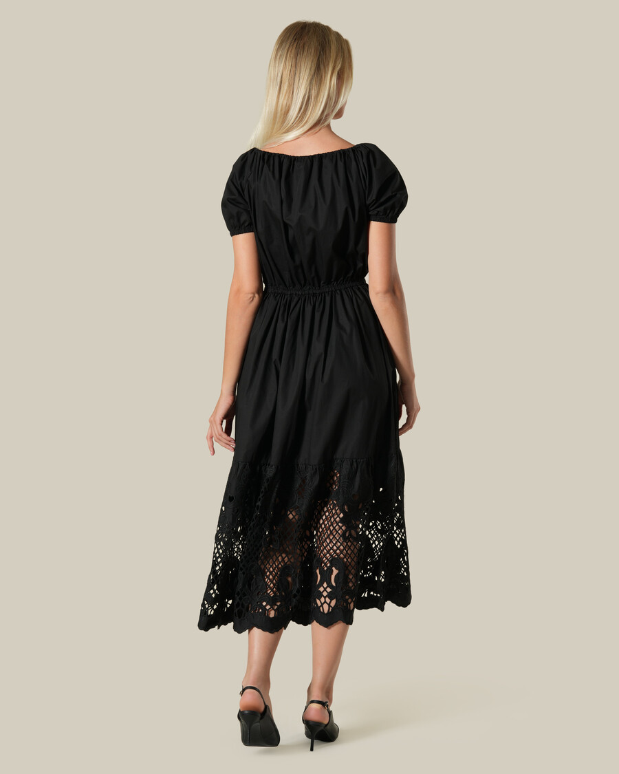 lattice embroidered cotton dress