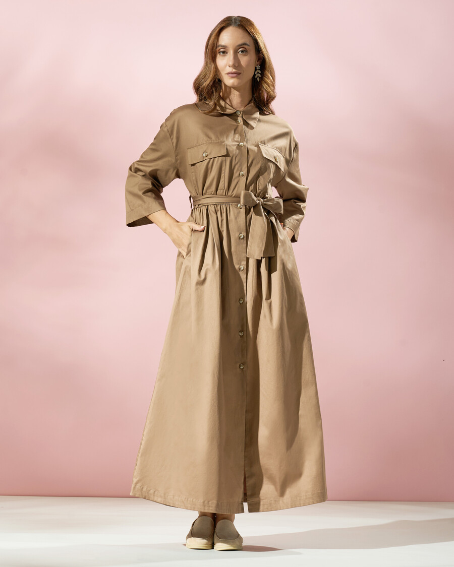 belted maxi dress