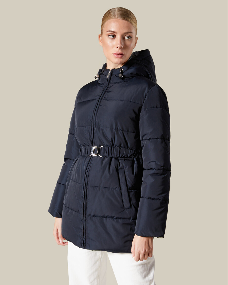 belted puffer jacket