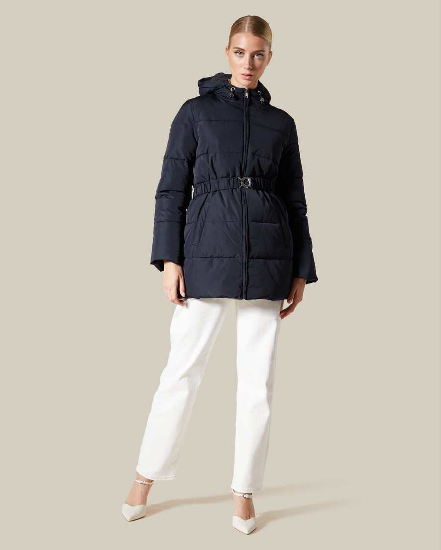 belted puffer jacket