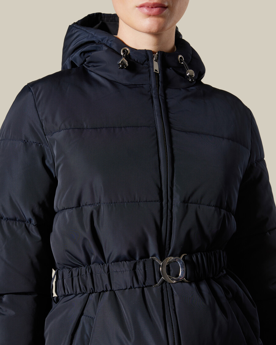 belted puffer jacket