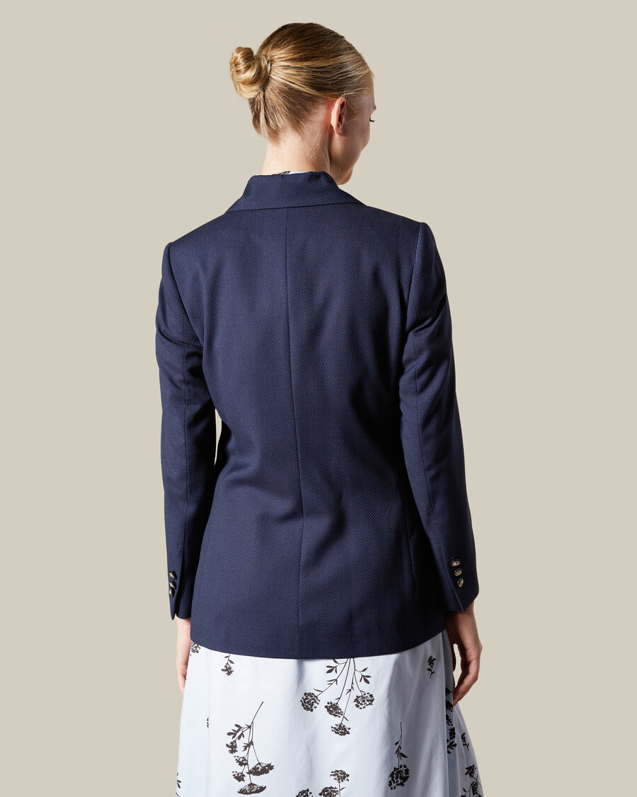 emblem patched suit jacket