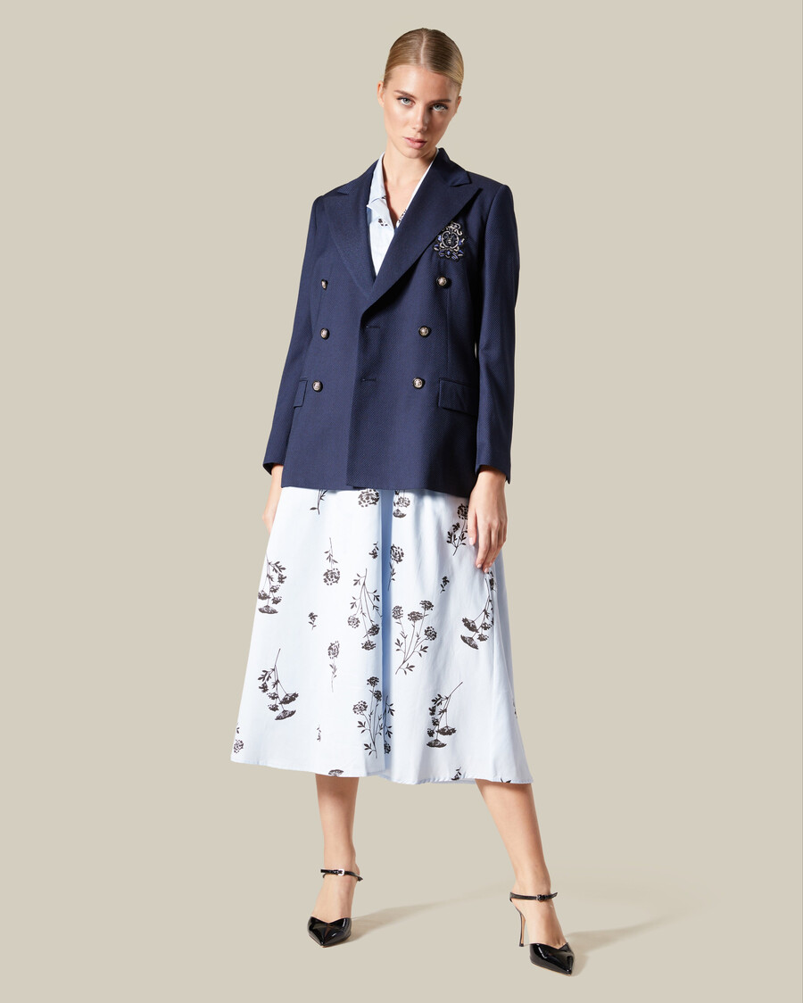 emblem patched suit jacket