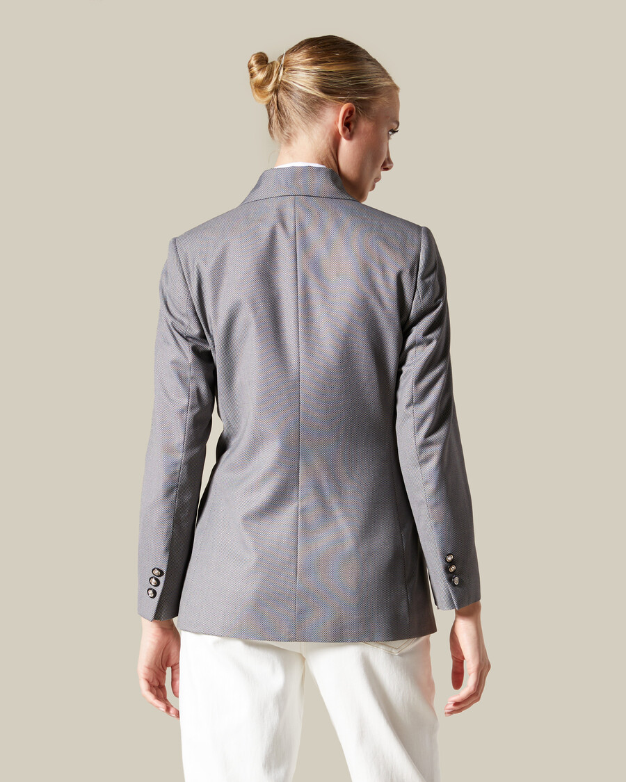 emblem patched suit jacket