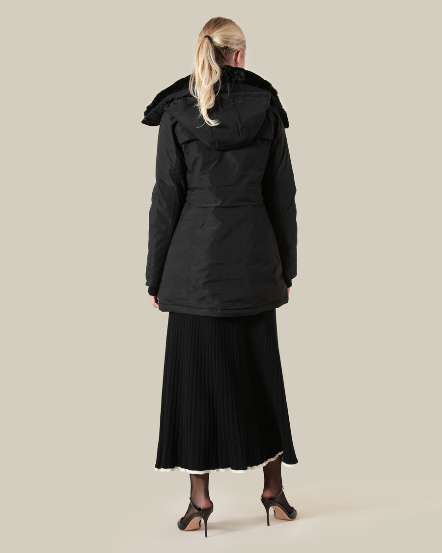 fur-trimmed winter jacket